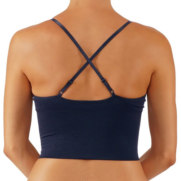 NEW Criss Cross Bralette Crop Top removable padding Sports Bra Push-Up - Picture 2 of 2